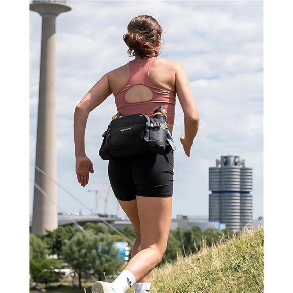 Fanny Pack Waist Bag: Waist Pack for Women Men with Two Water Bottle Holder - Picture 3 of 7